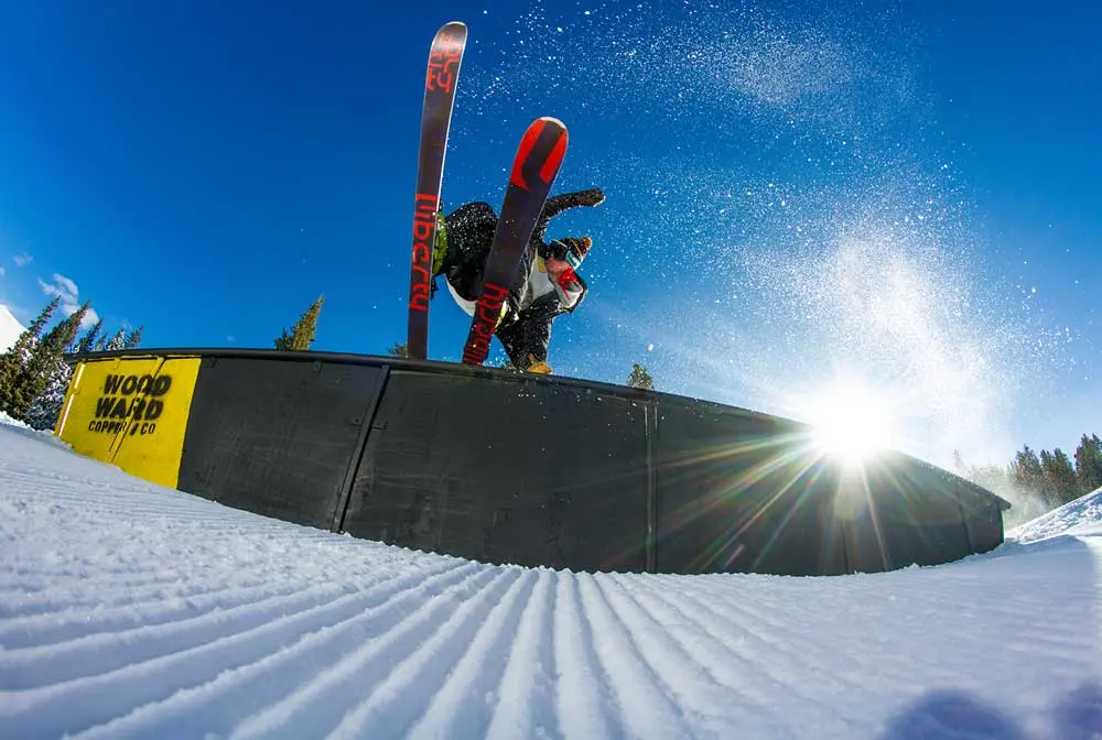 Central Park at Woodward Copper's Mountain Park: Skier Rail Slide