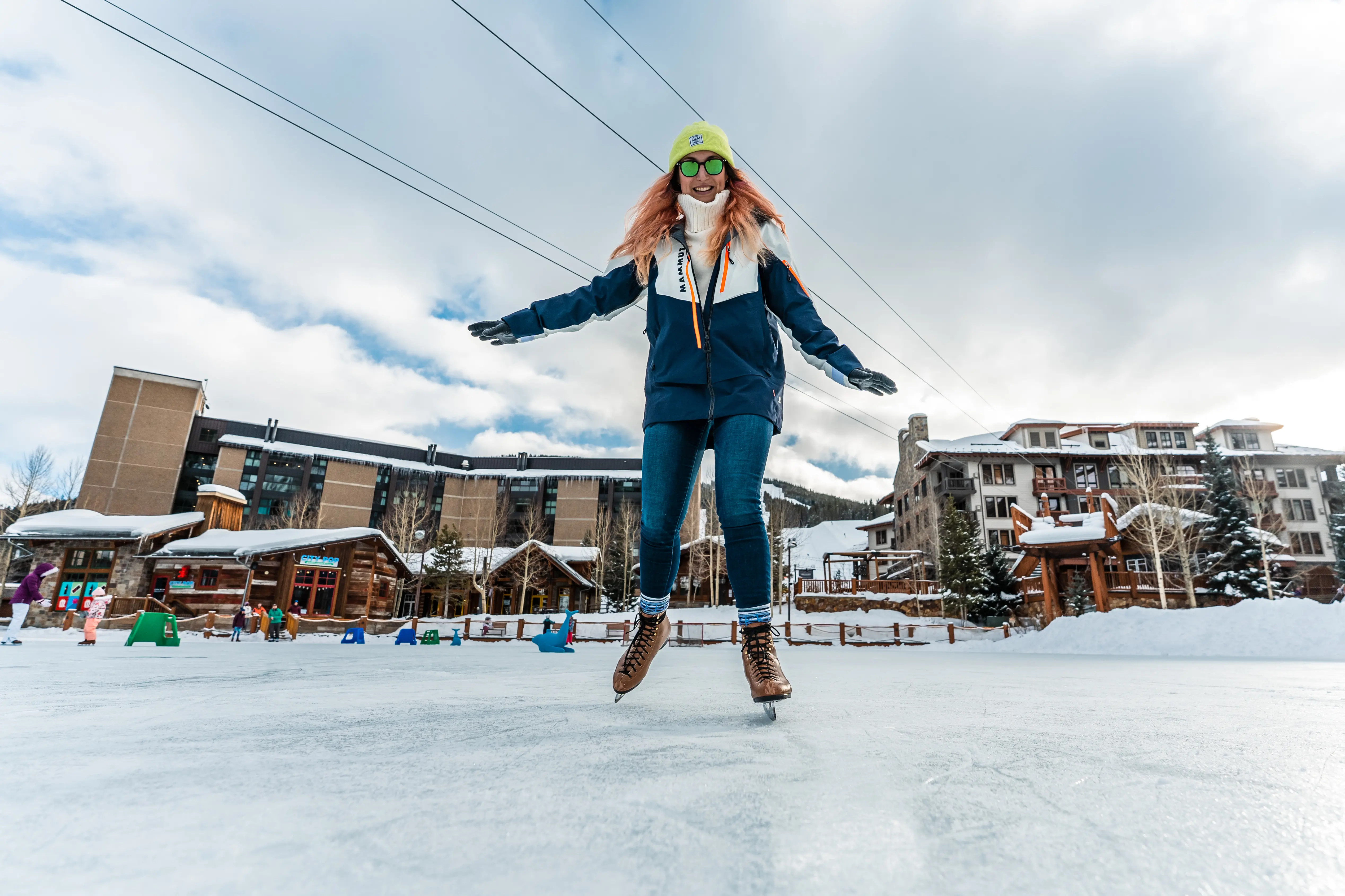 girl ice skating on west lake