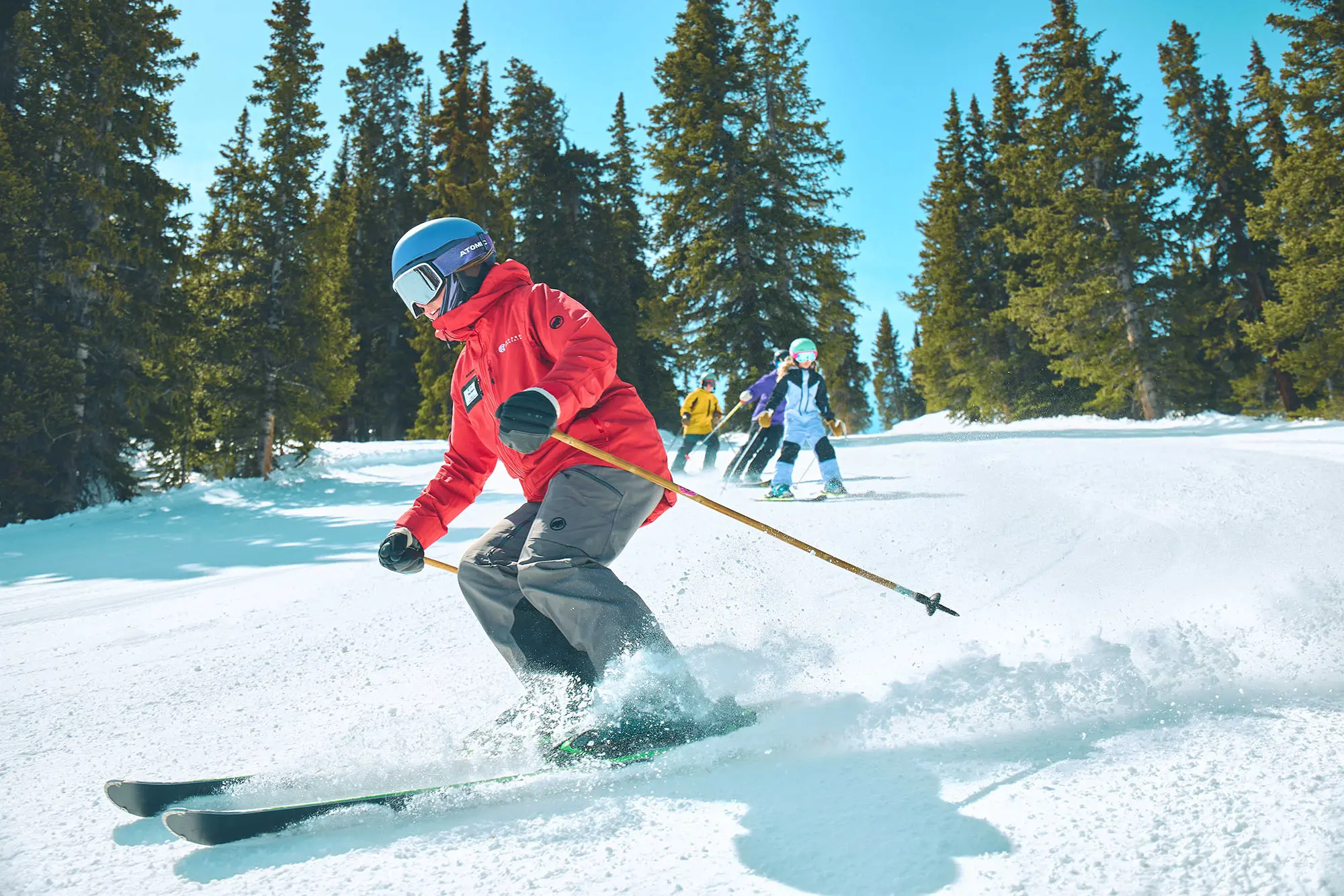 ski instructor guiding a youth program at Copper
