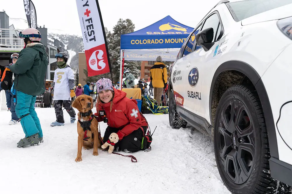 aley and bek by a subaru at copper safetyfest