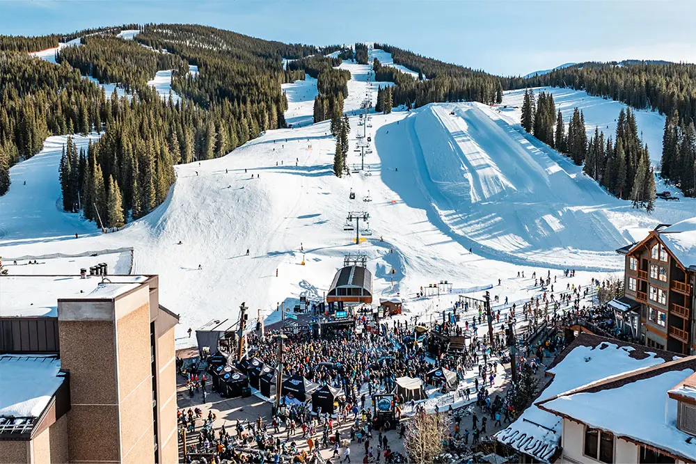 aerial view of subaru winterfest in center village