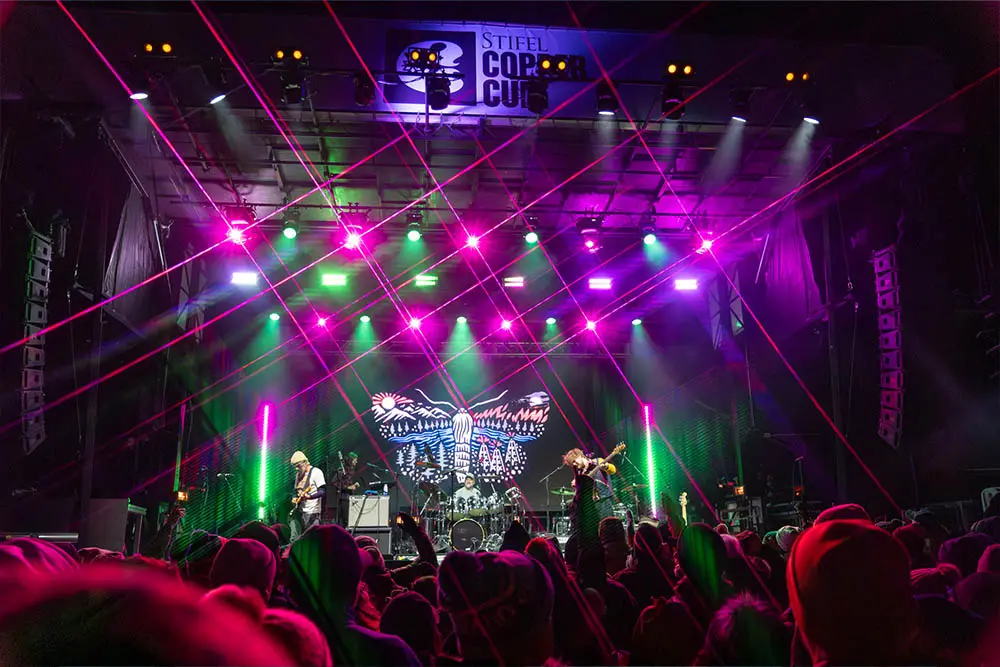 crowd and stage lights at the stifel copper cup live music