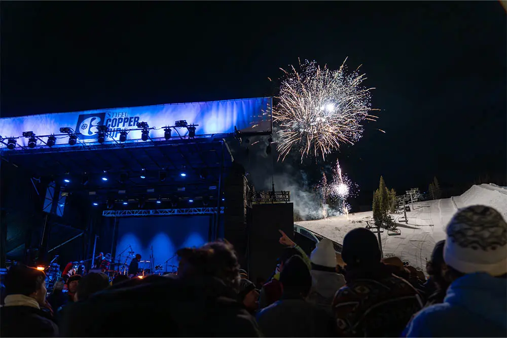 fireworks after live music at stifel copper cup