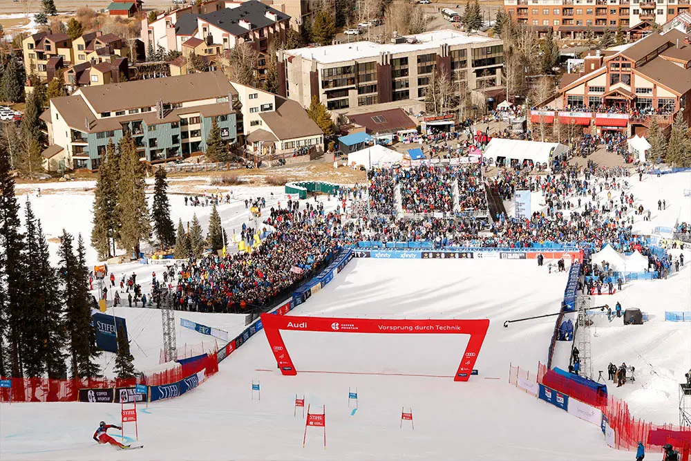 copper cup event layout at the race finish