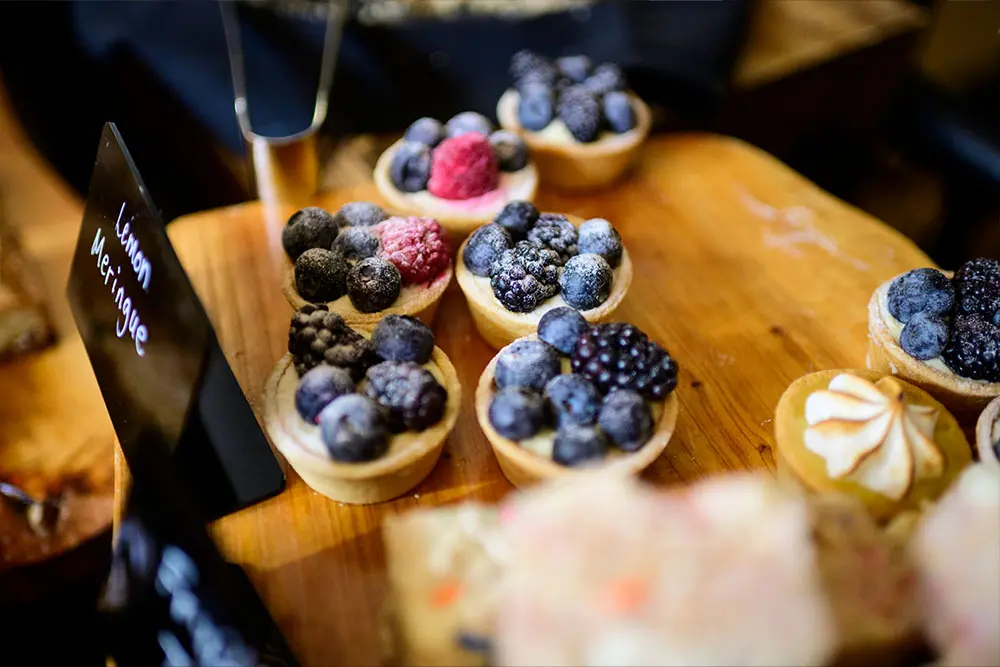 desserts in the vip lounge